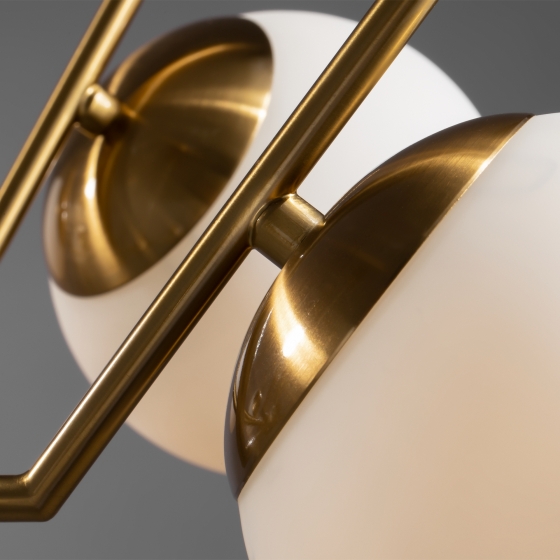 Люстра Moonrock латунь, 8 плафонов, стекло 4