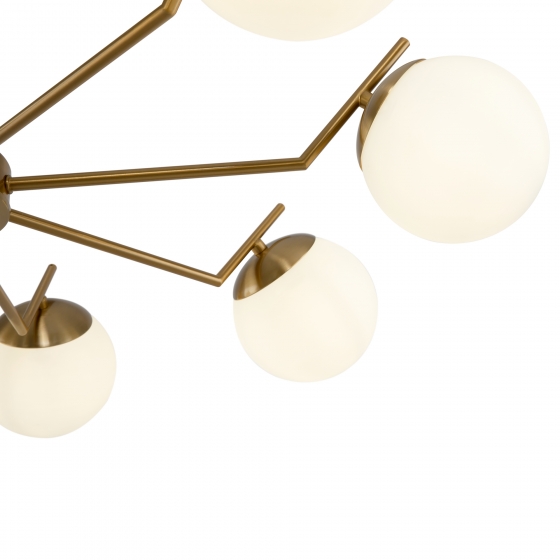 Люстра Moonrock латунь, 8 плафонов, стекло 7