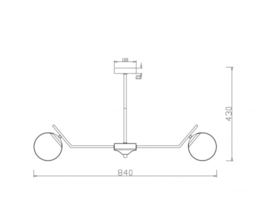 Люстра Moonrock латунь, 8 плафонов, стекло 6