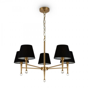 Подвесной светильник Rosemary латунь с черными абажурами