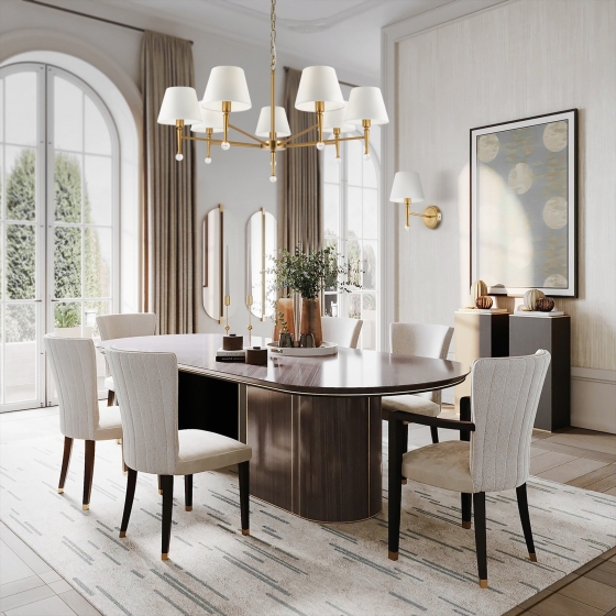 Подвесной светильник Розмари латунь, текстиль 2