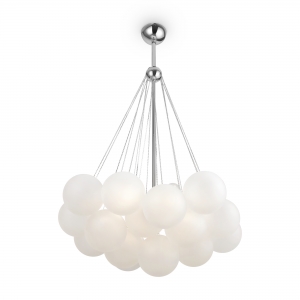 Подвесной светильник Fiesta хром, белое стекло, 6 плафонов
