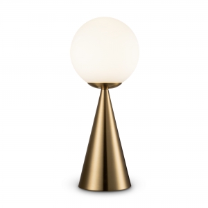 Настольный светильник Glow латунь, матовый белый плафон