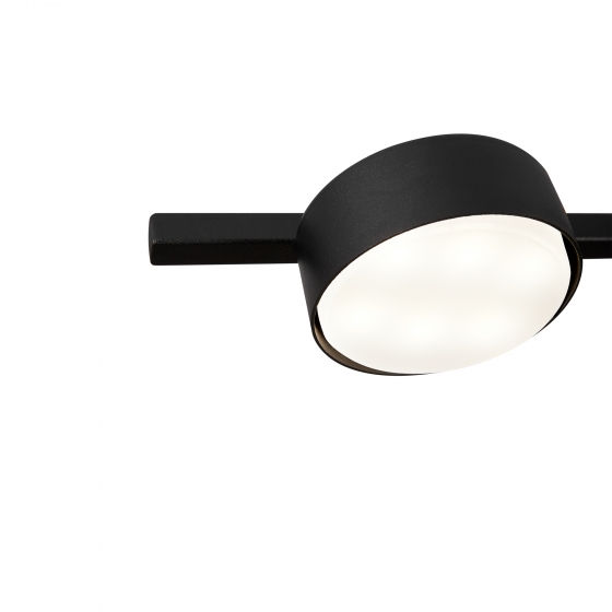 Потолочный светильник Tactic черный 3 плафона 6