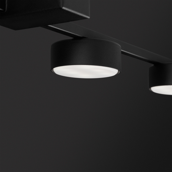 Потолочный светильник Tactic черный 3 плафона 3