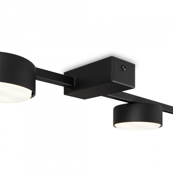 Потолочный светильник Tactic черный 3 плафона 8