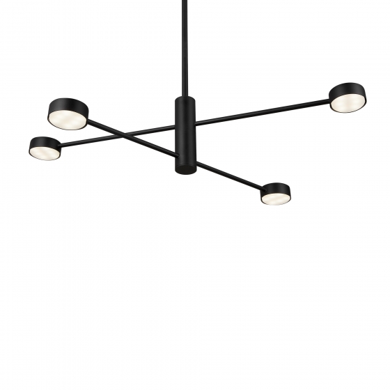 Потолочный светильник Tactic черный 4 плафона 5