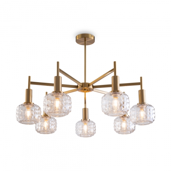 Потолочный светильник Fero латунь, стекло, 7 плафонов 1