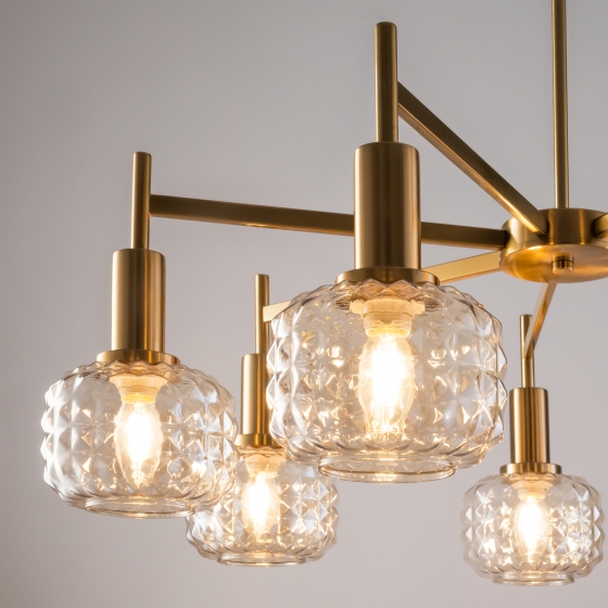 Потолочный светильник Fero латунь, стекло, 7 плафонов 4