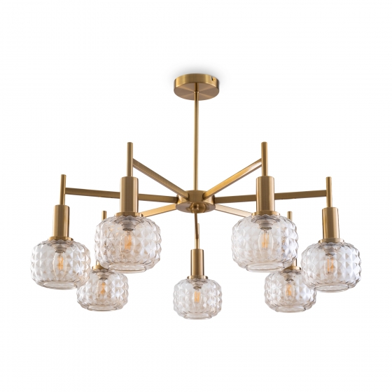 Потолочный светильник Fero латунь, стекло, 7 плафонов 10