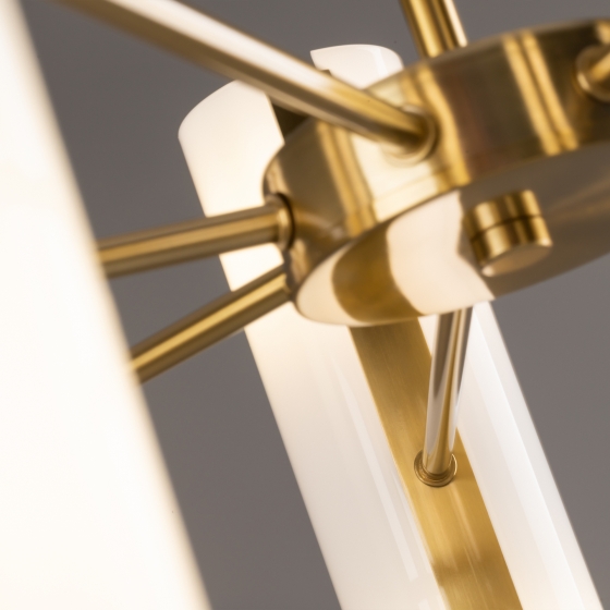 Потолочный светильник Fiore латунь, белый абажур, 14 плафонов 5