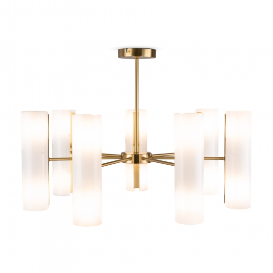 Потолочный светильник Fiore латунь, белый абажур, 14 плафонов 9