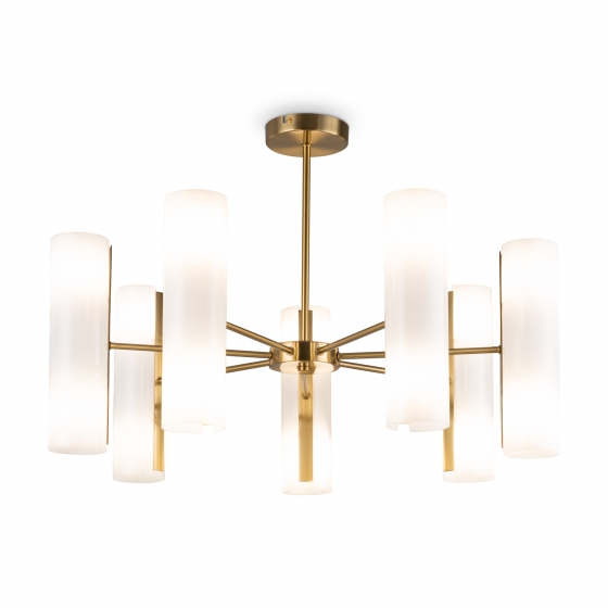 Потолочный светильник Fiore латунь, белый абажур, 14 плафонов 1