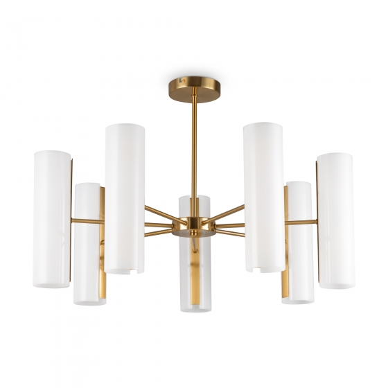 Потолочный светильник Fiore латунь, белый абажур, 14 плафонов 11