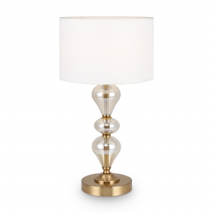 Настольный светильник Raise латунь, текстильный абажур