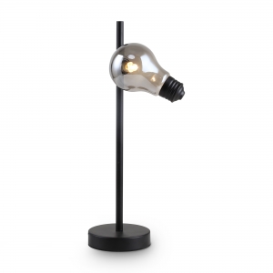 Настольный светильник Evidence черный, дымчатый абажур