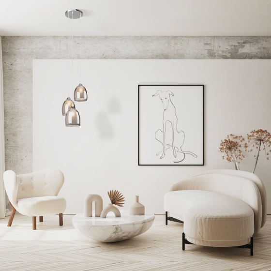 Подвесной светильник Astery хром, стекло, 3 плафона 11