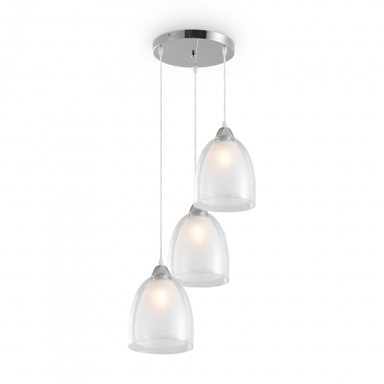 Подвесной светильник Astery хром, стекло, 3 плафона 2