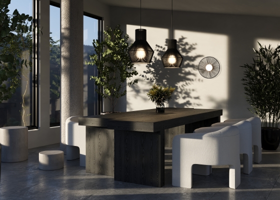 Потолочный светильник Cottage черный с абажуром 2