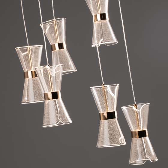 Подвесной светильник Dress золото, 6 плафонов 6