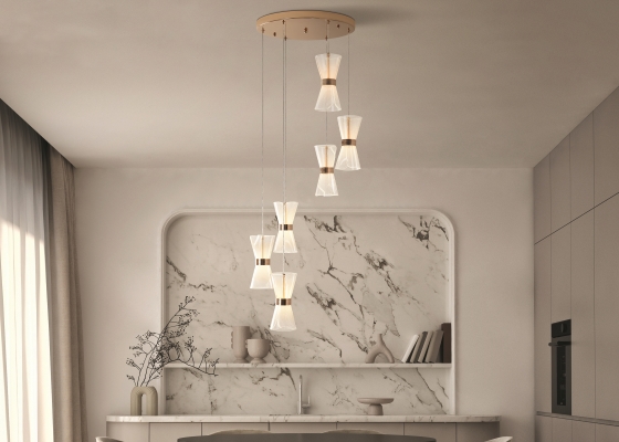 Подвесной светильник Dress золото, 6 плафонов 9