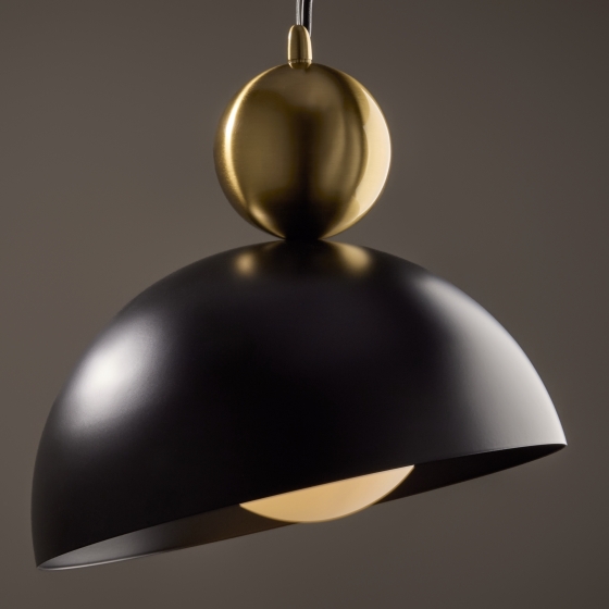 Подвесной светильник Bowl черный с золотым элементом 2