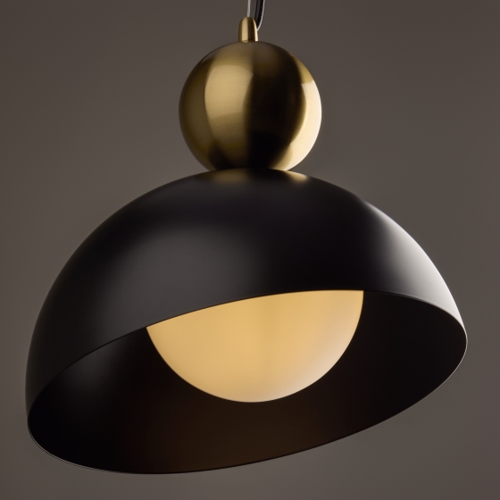 Подвесной светильник Bowl черный с золотым элементом 4