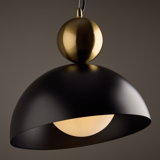 Подвесной светильник Bowl черный с золотым элементом 6