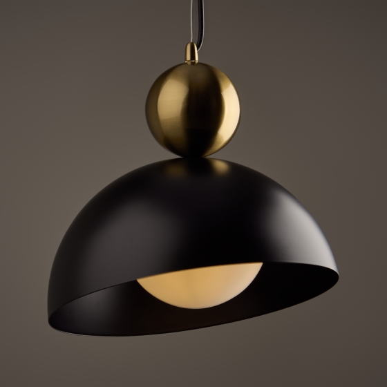 Подвесной светильник Bowl черный с золотым элементом 5