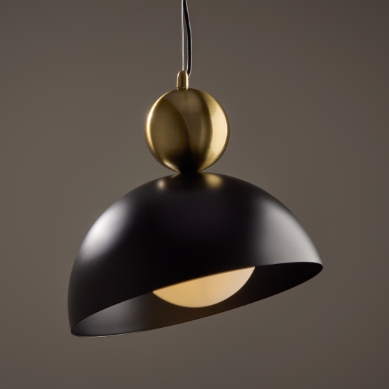 Подвесной светильник Bowl черный с золотым элементом 3