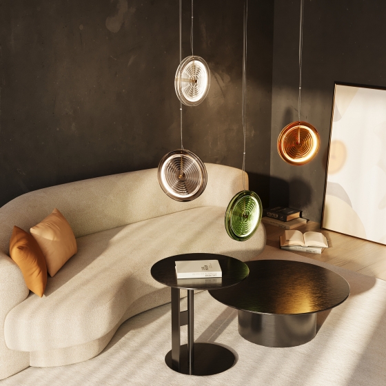 Подвесной светильник Borbon латунь, дымчатый 7