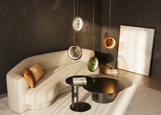 Подвесной светильник Borbon латунь, дымчатый 6