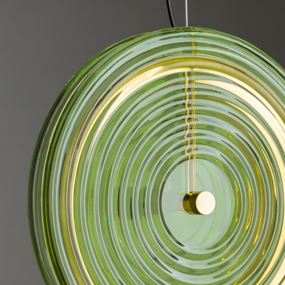 Подвесной светильник Borbon зеленый стекло, латунь 5