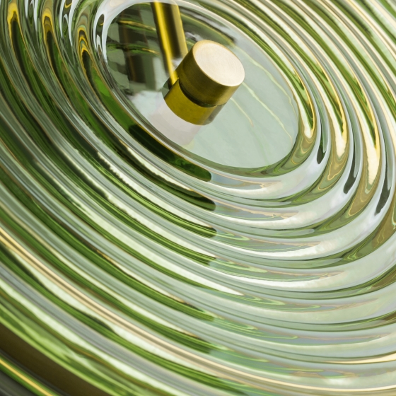 Подвесной светильник Borbon зеленый стекло, латунь 3