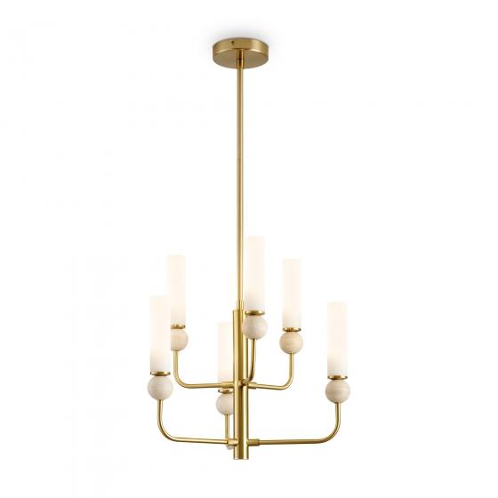 Потолочный светильник Sunspot латунь, стекло, 6 плафонов 1