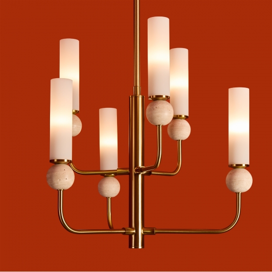 Потолочный светильник Sunspot латунь, стекло, 6 плафонов 4