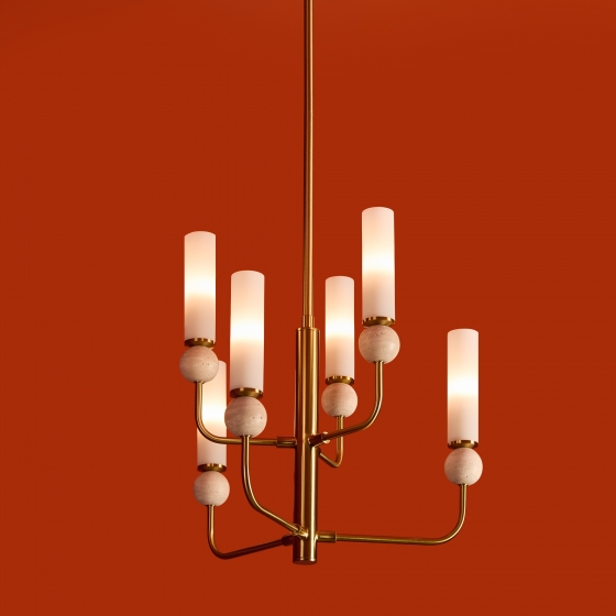 Потолочный светильник Sunspot латунь, стекло, 6 плафонов 3