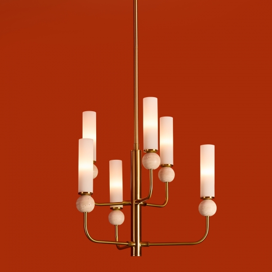 Потолочный светильник Sunspot латунь, стекло, 6 плафонов 2