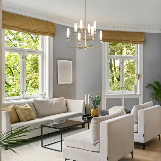 Потолочный светильник Sunspot латунь, стекло, 6 плафонов 10