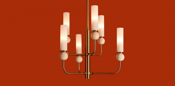 Потолочный светильник Sunspot латунь, стекло, 6 плафонов 8