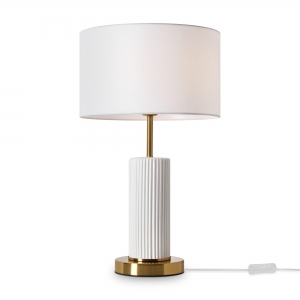 Настольный светильник Ceram латунь, белый абажур