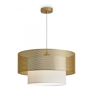 Подвесной светильник Lattice латунь, текстильный абажур