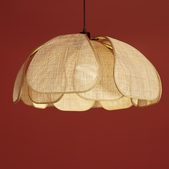 Подвесной светильник Cocoon черный, ротанг 10