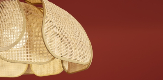 Подвесной светильник Cocoon черный, ротанг 16