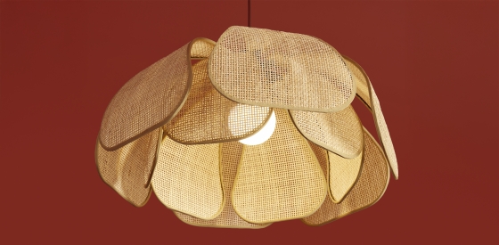 Подвесной светильник Cocoon черный, ротанг 15