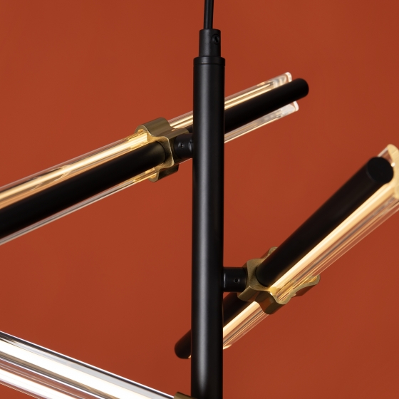 Подвесной светильник Brilliance черный с прозрачным абажуром 9