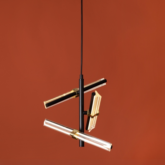 Подвесной светильник Brilliance черный с прозрачным абажуром 7