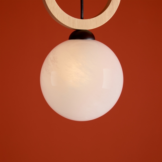 Подвесной светильник Irisa черный, матовый белый абажур 4