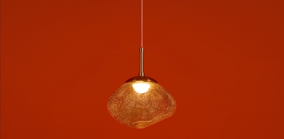 Подвесной светильник Mote янтарный стеклянный 7