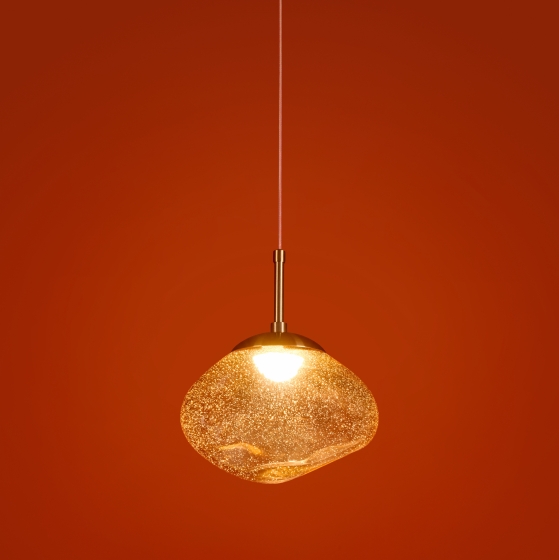 Подвесной светильник Mote янтарный стеклянный 4